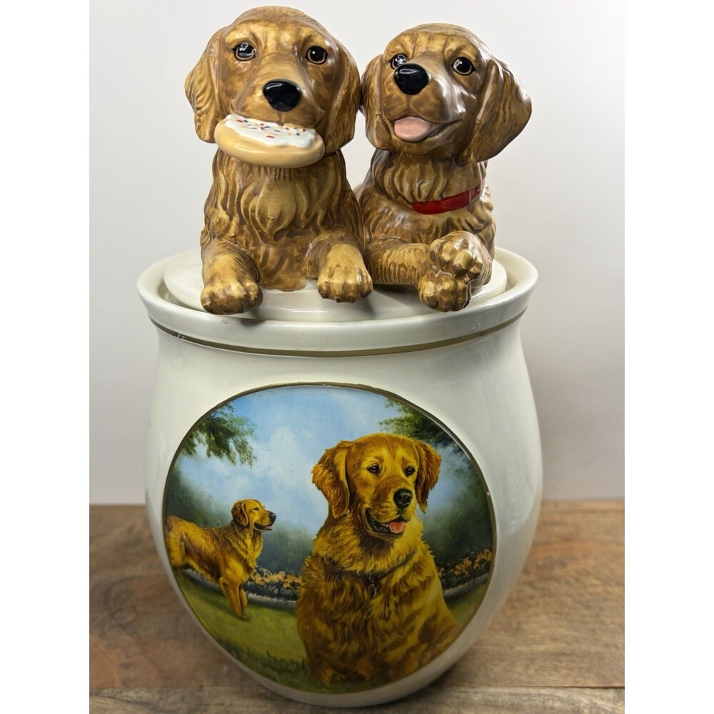 Bradford Exchange RARE Golden Retriever Cookie Jar Limited 2014 Numbered